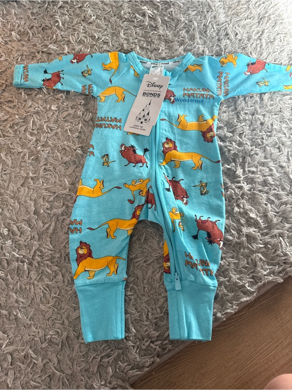 Bonds Disney Lion King Blue Wondersuit with Yellow & Brown Characters